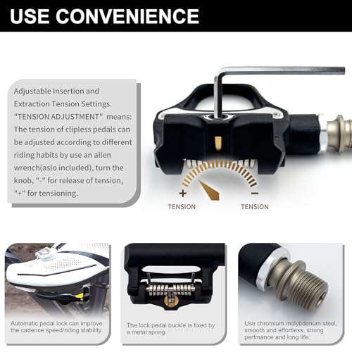 Road Bike Clipless Pedals Matte Black