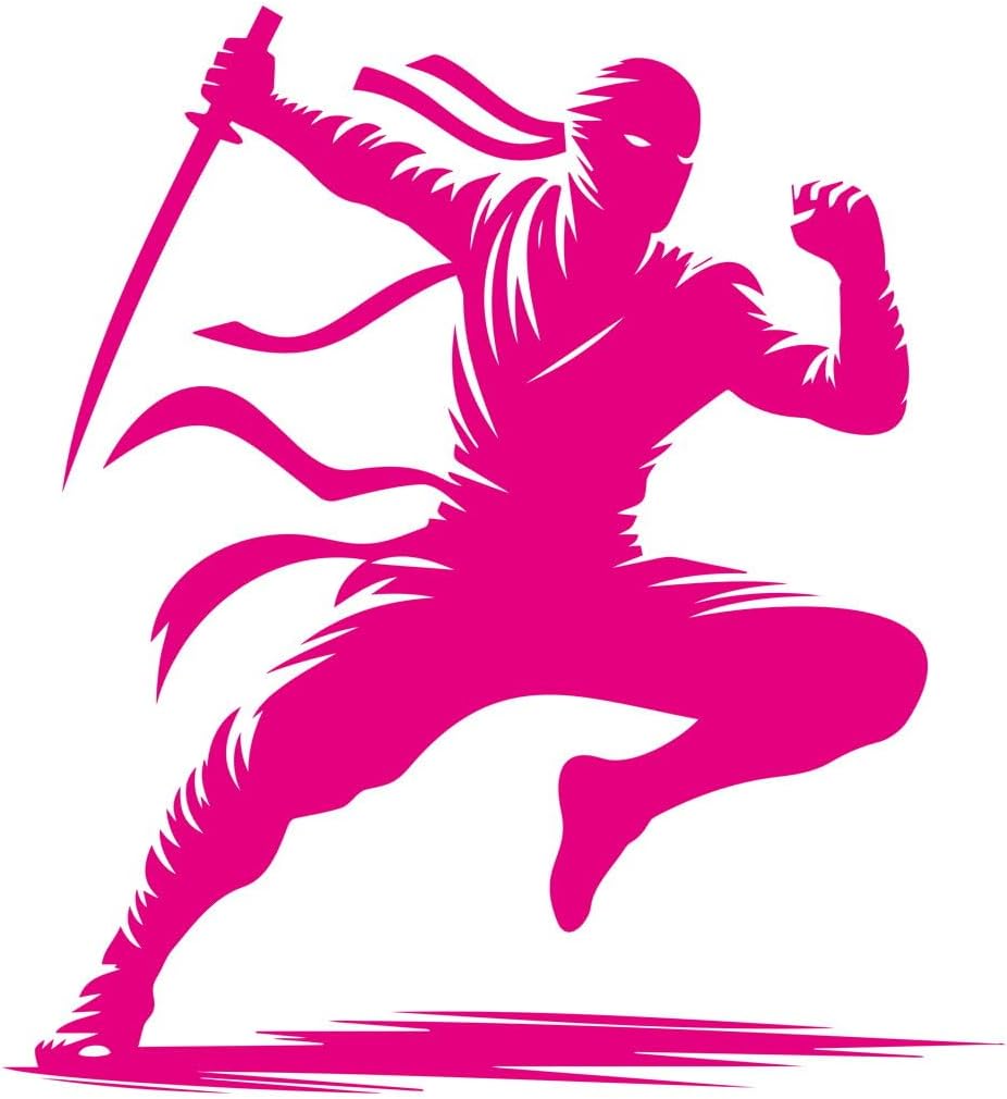 Wall Decals Ninja Silhouette 54.6x59.3cm Multiple Size Options Rosered