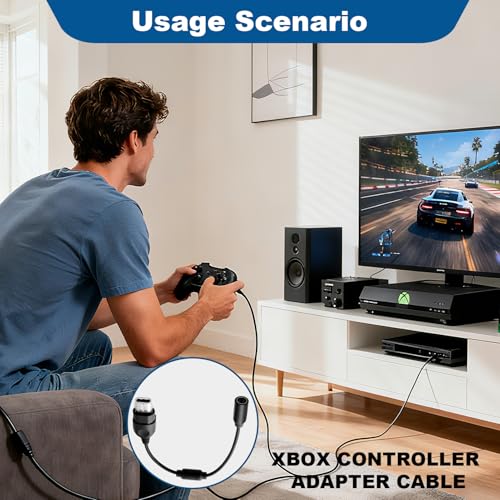 Breakaway Cable for Xbox Gen. 1, 2 Pack USB Controller Cable Adapter Replacement Breakable Cord Lead Dongle Connector Cord Lead for One Xbox 360 Series PC Logitech G920 Ferrari Racing Steering Wheel - Image 2