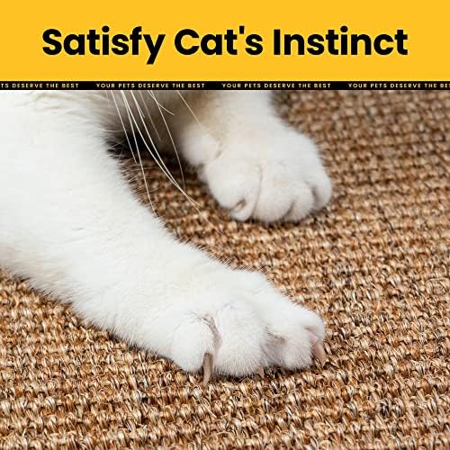 Conlun Cat Scratcher Pad,Natural Sisal Cat Scratching Mat,Horizontal Floor Cat Scratch Mats for Indoor Cats Grinding Claws Nails,Cat Furniture Protector for Couch & Carpets & Sofas&Rug(XS,40x30 cm)