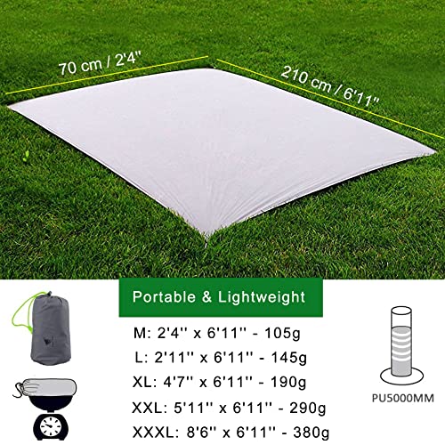GEERTOP 1 Person Ultralight Waterproof Tent Tarp Footprint Ground Sheet Mat, for Camping, Hiking, Picnic (4 Sizes)