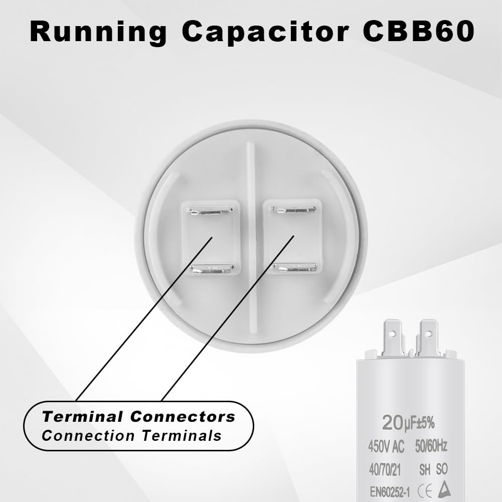 OFFCUP CBB60 Condensatore di Avviamento 20μF 450VAC Motore Elettrico Universale