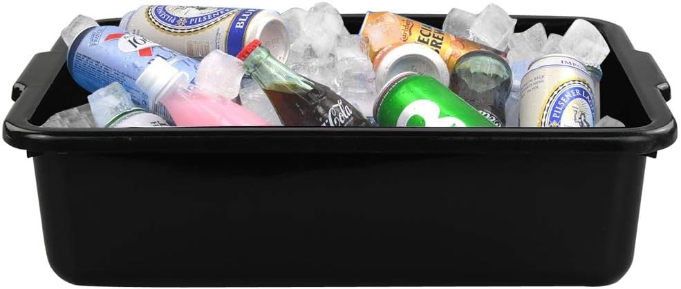Black Commercial Plastic Bus Box, Bus Tub, Set of 3