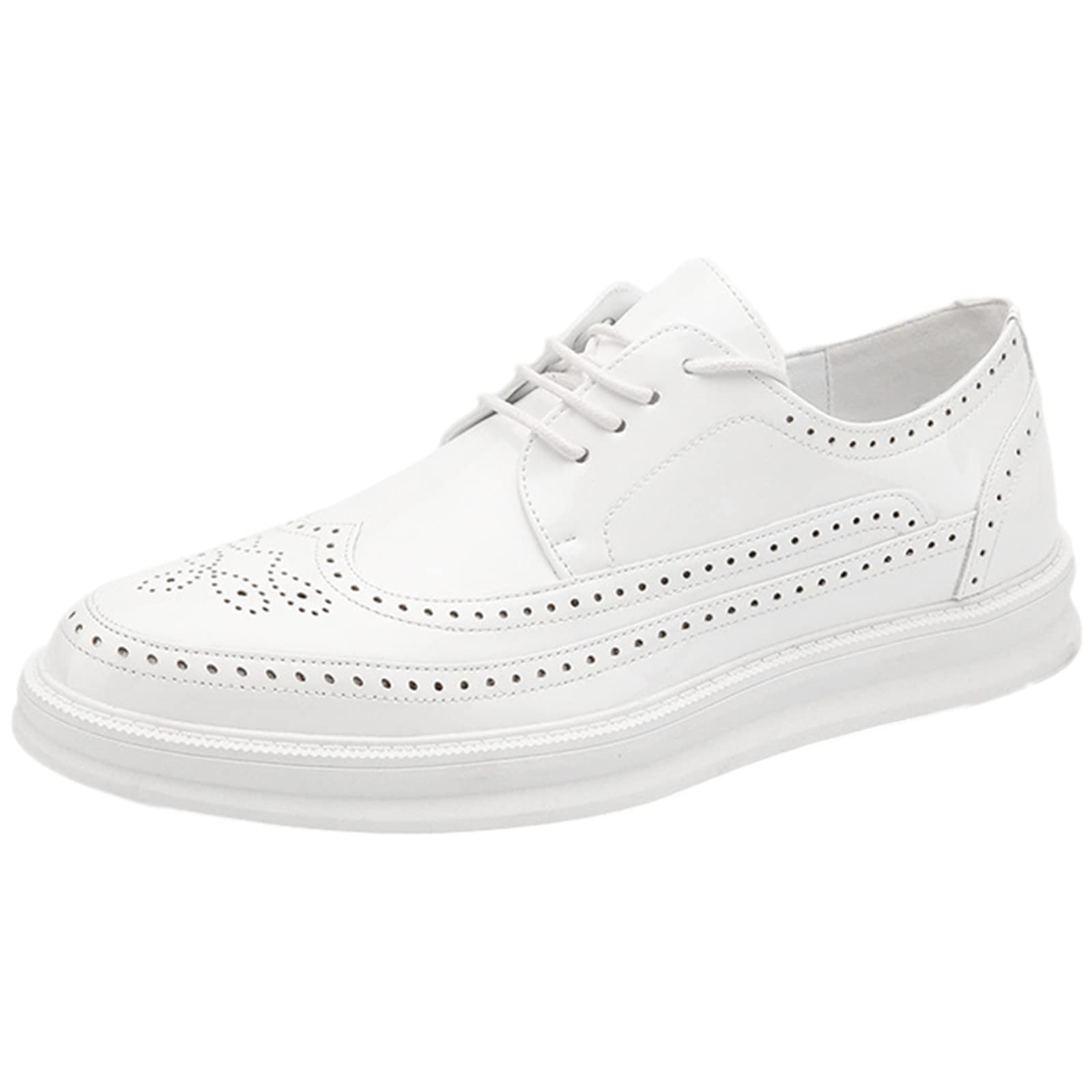 ANUFER Uomini Piattaforma Brogue Scarpe da Sera Pelle in Microfibra Allacciare