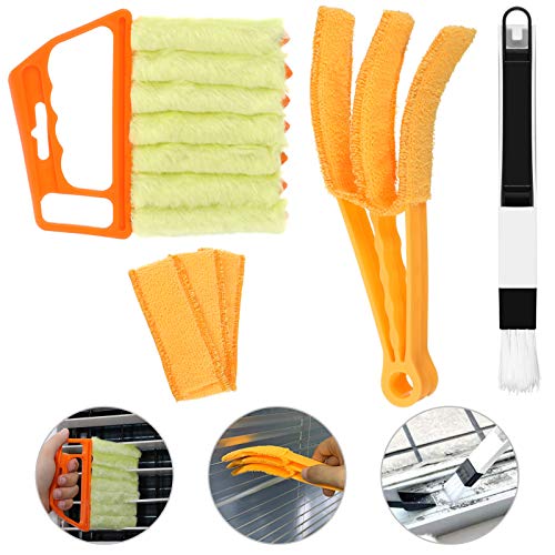 FANKUTOYS Window Blind Cleaner Tools - Set of 3 - Blind Cleaner Duster Brush Tool Kit 2-in-1 Windowsill Sweeper Venetian Blind Cleaning Brush for Window Shutters Blind Air Conditioner Groove Gap Dust