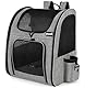 pecute Haustier Rucksack mit Netzfenster XL für 6-10 kg, Tragbare und Faltbare Katzentasche, Atmungsaktive und Leichte Hundetasche, Wasserdichtes Oxford-Tuch mit Viel Platz, Multifunktionales Grau