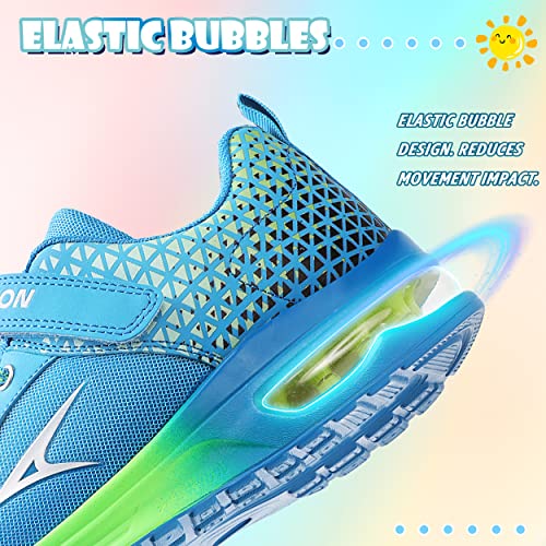 Ashion Boys Sneakers Kids Air Shoes Boys Girls Tennis Running Walking Shoes Arch Support Lightweight Breathable Sport Athletic B Blue #TOP3