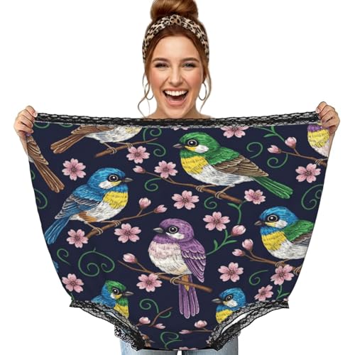 Chintiz Ropa interior divertida para mujeres y hombres, diseño de pájaro, cerezo, novedad, gigantes, para abuelas, Navidad, novia, boda, regalos de broma