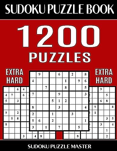 Sudoku Puzzle Master Book, 1,200 Extra Hard Puzzles: Jumbo Bargain Size Sudoku Book With Single Level of Difficulty (Sudoku Puzzle Book Master Series)