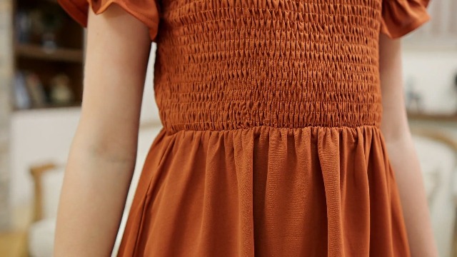 Amazon.com: GORLYA Girls Puff Sleeve Square Neck Boho Frilly