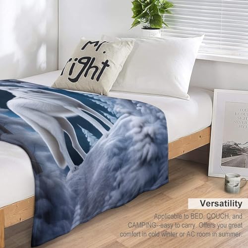 Plaid loup couverture polaire lit canapé-lit 150x200cm