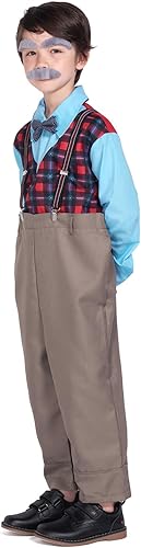 Miniatura 4 de Lingway Toys - Disfraz de hombre pequeño y viejo para niños finge ser abuelo, disfraz de celebración de 100 días de escuela para niños