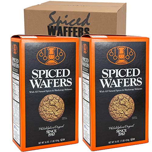 Spiced Wafers | Philadelphia Original Famous Ginger Snaps - Sweetzels | With All Natural Spices & Blackstrap Molasses | Pack of 2 Boxes 16 Oz Each (Spiced Wafers)
