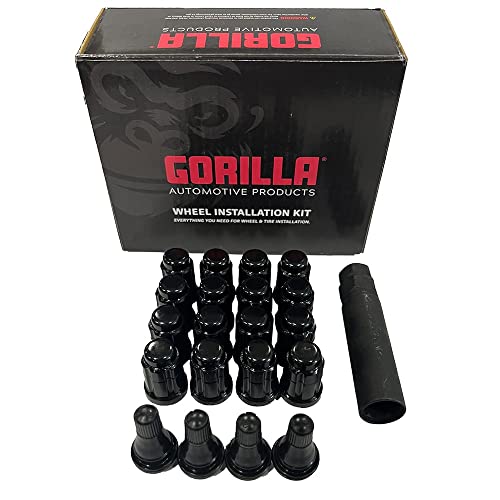 Image of Small Diameter Spline Acorn Lug Nuts - 17mm & 19mm Dual Hex Key - 10mm x 1.25 Thread Size - Black Finish - Set of 16 (K4CS-10125BGR)