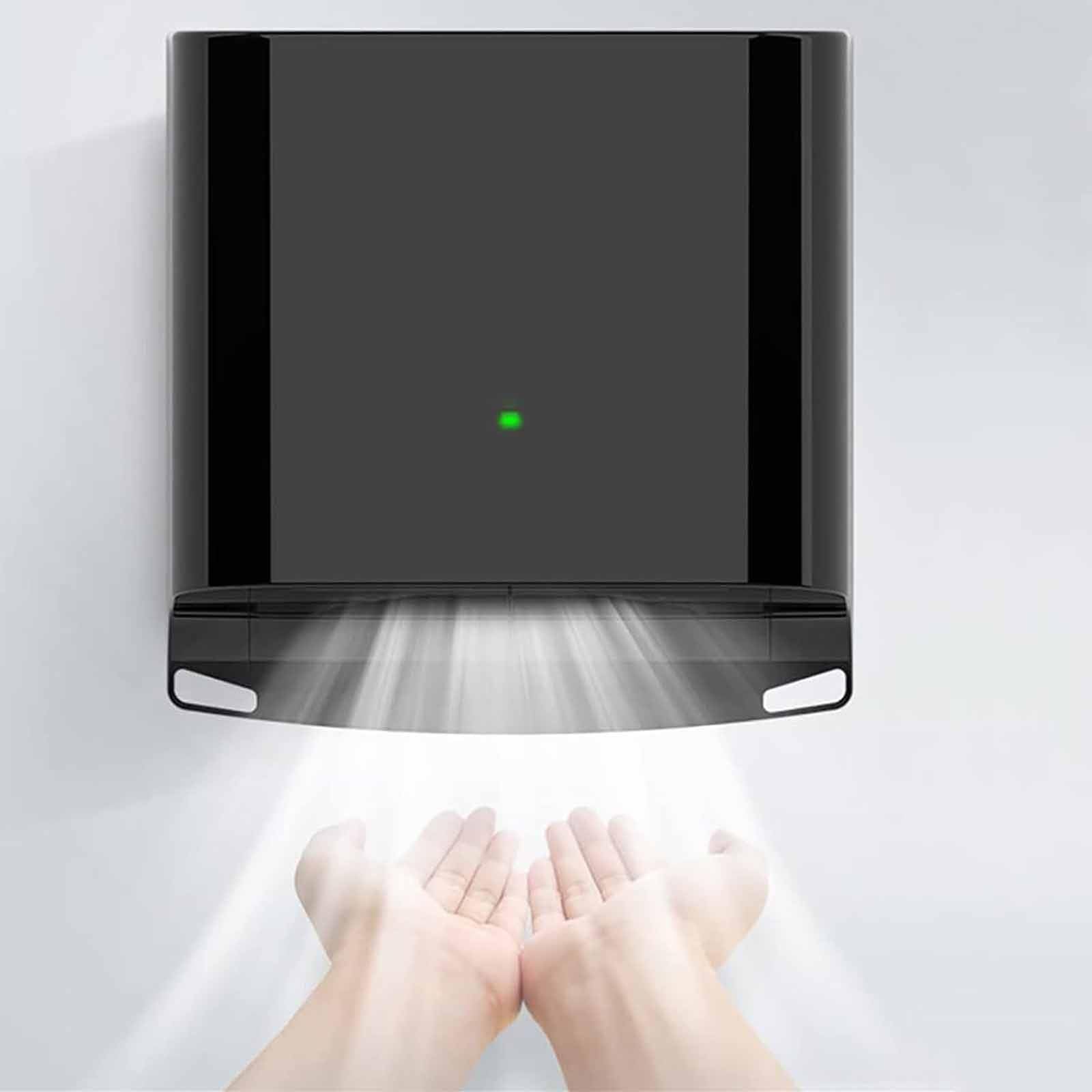 Full Body Dryer After Shower,1250w Electric Bathroom Hand Dryer, Commercia Toilet Hand Dryers,Automatic Induction,Quick Dry in 8 to 10 Seconds,Constant Temperature Black