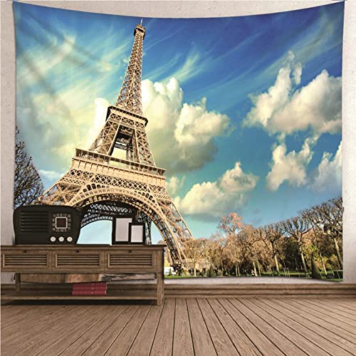 Tapisserie murale Tour Eiffel 300x250cm Isdreem opaque pour decoration de chambre ado