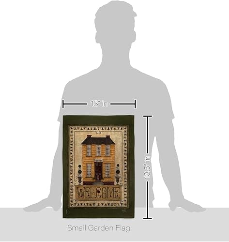 Miniatura 2 de Breeze Decor Bandera de bienvenida para el jardín de la casa amarilla, diseño de granja primitiva, granero occidental, rústico, vaquero, rural,