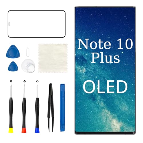 OLED Screen Replacement for Samsung Note 10 Plus SM-N975F SM-N975U Display Digitizer Touch Assembly with Frame and Repair Tools