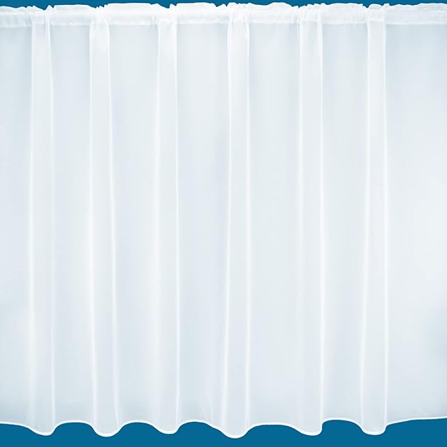 NetCurtainsUK Plain Lead Weighted Voile Net Curtain in White - ''Lyon'' (Drop: 91cm (36'')), (LYONNET01)