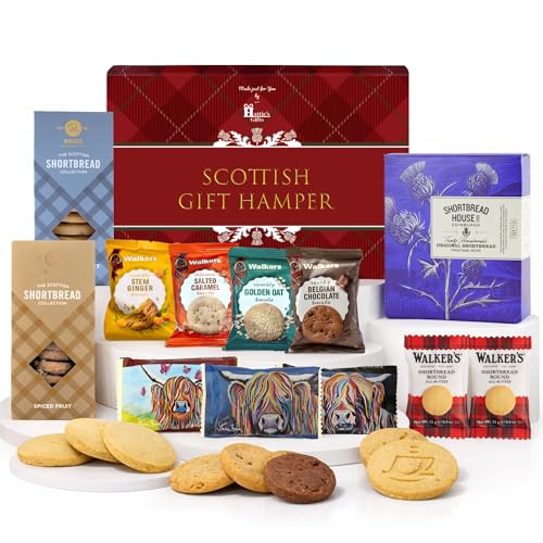Scottish Hamper Shortbread Biscuits Gift Set by Hatties Gifts Luxury Biscuit Selection from Walkers Reids Deans & Shortbread House of Edinburgh