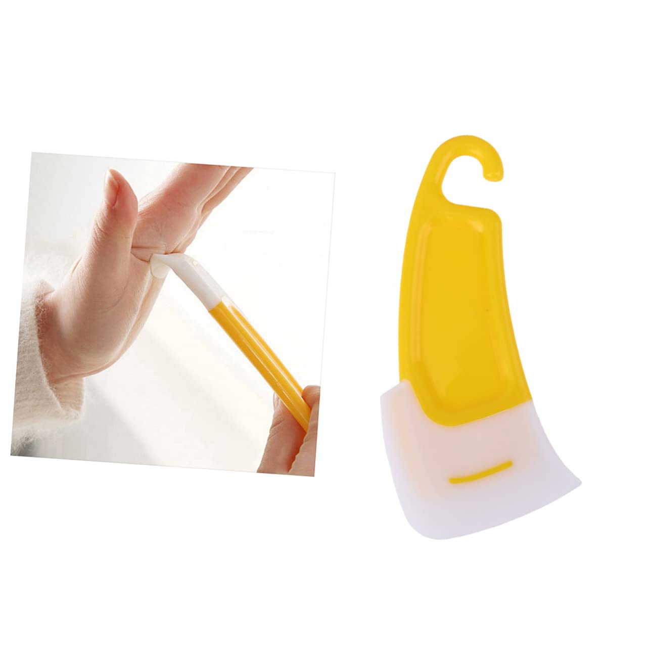 COLLBATH Ergonomic Handle Nonstick Pan Brush 2 Pc Silicone Scraper Pot Brush for Kitchen Dishwasher Safe Resistant Gum