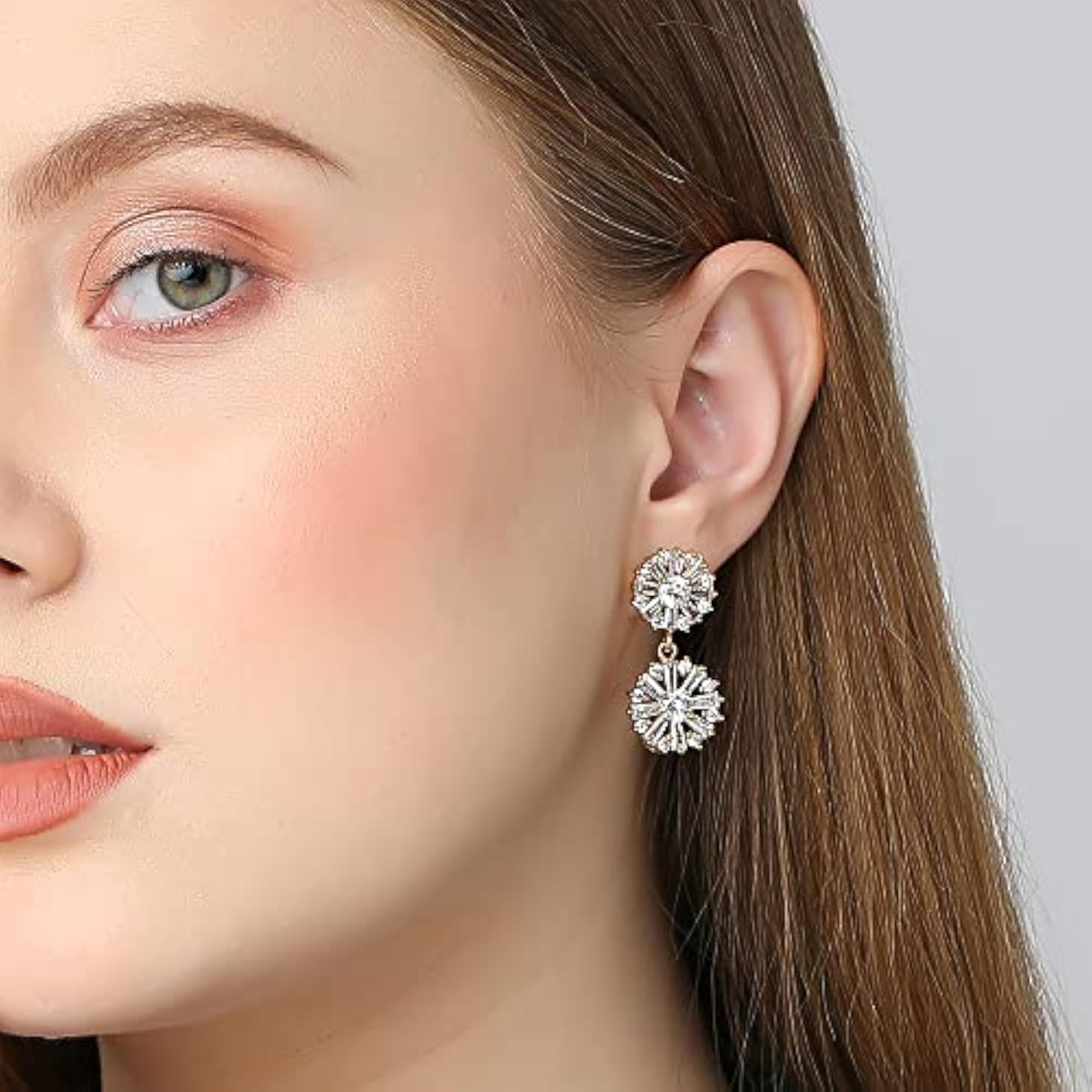 AAA+ Zircon Diamond Dangle Earrings