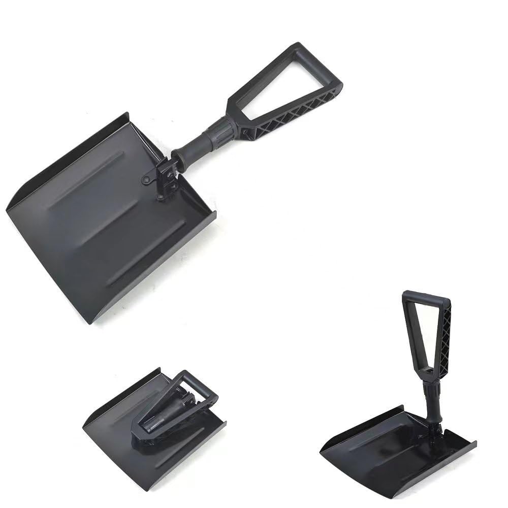 JOCHEN Pala de Nieve Pala de Nieve Plegable de Aluminio, Pala Cuadrada Multifuncional, Pala de Nieve para vehículos de Emergencia al Aire Libre con Bolsa de Tela, Pala para Quitar Nieve del hogar