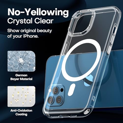 image for TAURI for iPhone 12 Pro Max Case, Compatible with Magsafe [Yellowing R