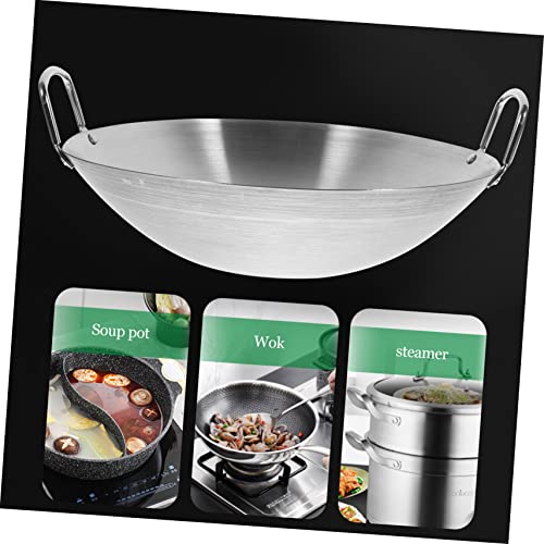 Wok de acero inoxidable ULTECHNOVO con doble asa y fondo redondo miniatura 2