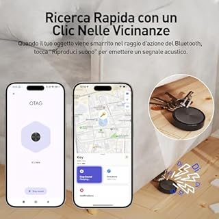 Dual System Tracker Tag 2 Pezzi Localizzatore per iOS e Android, Compatibile con Apple Dov'è e Google Funzioni Trova, Batteria Sostituibile, per Chiavi/Bagagli/Valigia/Zaino/Portafoglio