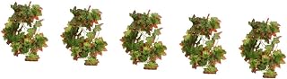 Ipetboom 5 Peças Plantas De Paisagismo Acessórios De Aquário De Peixes Répteis Mariposas Decorativas Para Pared Lagartos Lagartos Decoração De Gaiola Falsa Simulação De Videira Planta