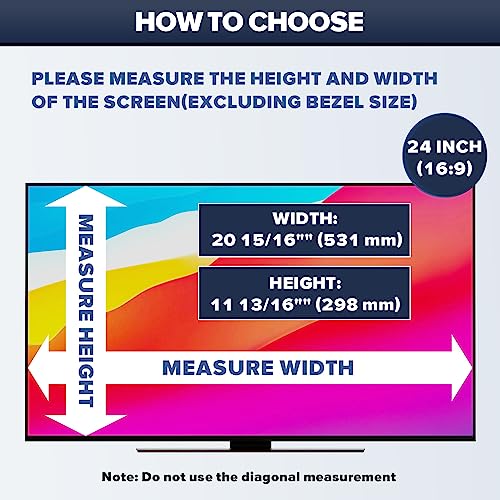 GUDTEKE [2-Pack HD Computer Privacy Screen 24 inch, Upgraded Monitor Privacy Screen for 16:9 Widescreen Removable Anti Glare Computer Screen Cover and Blue Light UV-Blocking Screen Privacy Filter - Thumbnail 5