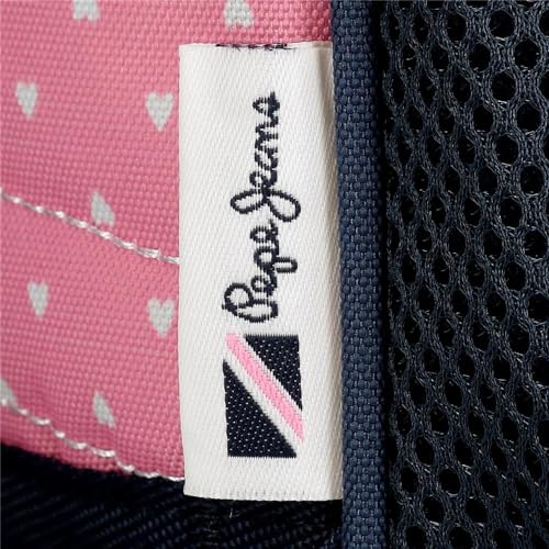Pepe Jeans Unisex Para CriançA. 68222D1 Noni Mochila Escolar Em Ganga Dois Compartimentos 40 Cm AdaptáVel A Trolley Azul, Rosa (Osfa), Casua - 11