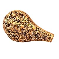 Purpledip Rare Collection Brass Conch Shankha: Shiva-Parvati-Ganesha (11230)