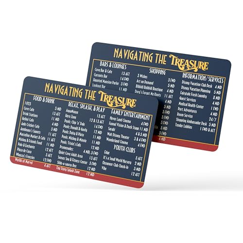 NavCard - DCL Treasure, Pack of 2 - Cruise Deck Lanyard Wayfinding Card