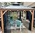 PURPLE LEAF 10' X 14' Outdoor Hardtop Gazebo for Patio Galvanized Steel Double Roof Permanent Canopy Teak Finish Coated Aluminum Frame Pavilion Gazebo with Netting and 24 String Lights