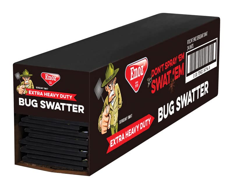 Enoz Extra Heavy Duty Fly Bug Swatter Super Strong Steel Handle Precision Manufactured Rubber Flapper