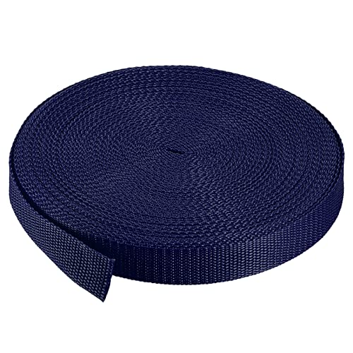 MECCANIXITY - MECCANIXITY Lightweight Polypropylene Webbing Strap 1" 25 Yards Blue Strapping Band for Outdoor