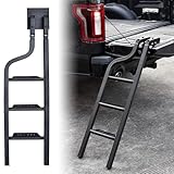 KEWISAUTO Foldable Pickup Truck Tailgate Ladder, 42" Heavy Duty Universal Folding Tailgate Step Ladder for Ford F150, Dodge RAM 1500 etc. Pickup Truck Accessories
