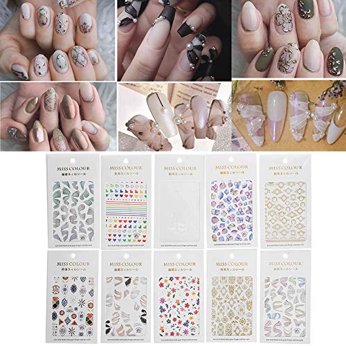 10PCS Nagelabziehbilder Nageldekor Nagel DIY Aufkleber Nail Art Aufkleber für Haushalt Nagelstudio – Bild 7