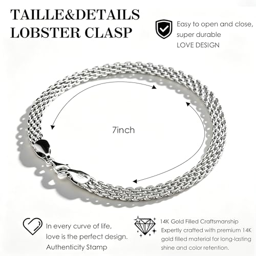 Pulsera fina malla 5mm de plata 925 unisex miniatura 5