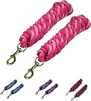 Vista 5 de Derby Originals Par de 2 cuerdas trenzadas de algodón de 10 pies con perno de latón para caballos y ganado