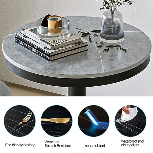 Table basse de hauteur de comptoir ronde 55 cm avec piètement chic - 6