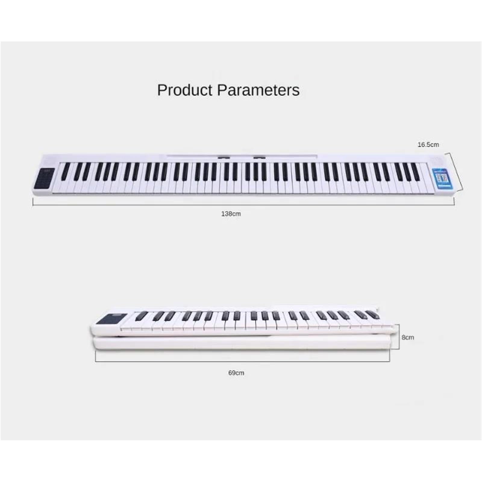 Tastiera Digitale Per Principianti Pianoforte Elettronico 88 Tasti Professionale Pieghevole Portatile Pianoforte Musicale Principiante Pratica Suonare Uno Strumento Musicale(Black)