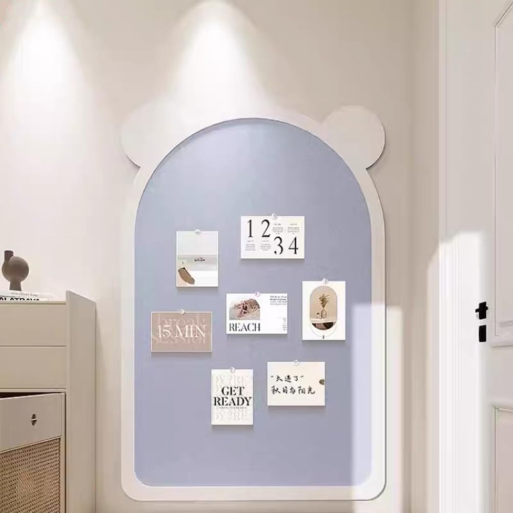Bacheca in feltro a forma di orsetto, bacheca autoadesiva da parete con puntine, bacheca in feltro per foto, promemoria, bacheca in sughero alternativa (marrone, 120 x 60 cm)