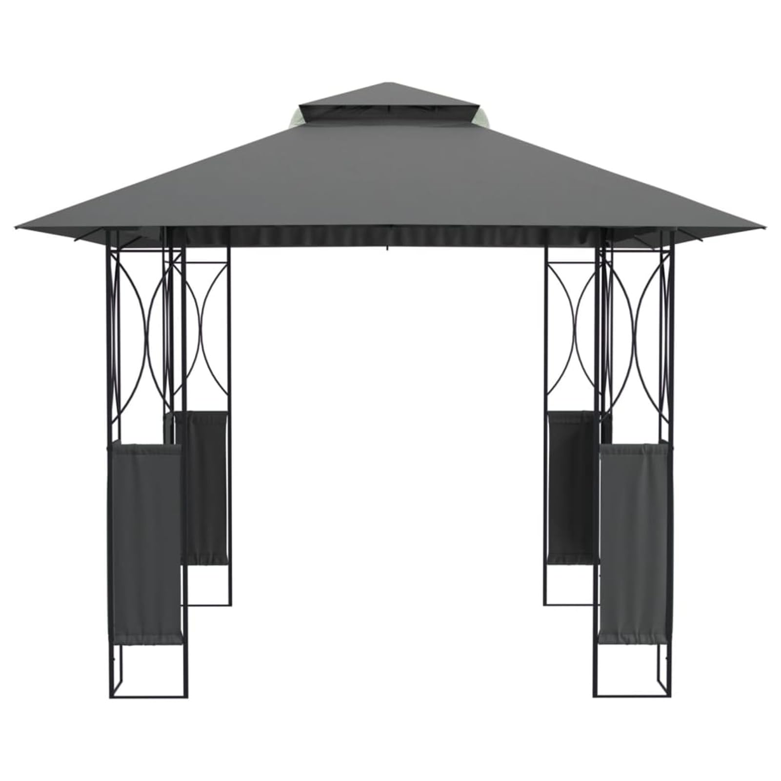 Gazebo con Tetto Antracite 300x300x270 cm Acciaio,Gazebo Pergola con Telo Impermeabile Richiudibile E Struttura Rettangolare in Acciaio Inossidabile Ad Alta Densità,per Arredo Giardino,Terrazzo