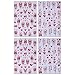 IDDFEVE Valentine's Day Nail Stickers - Heart Shaped Leaves and Flowers Self-Adhesive Nail Art Decals for Women Girls DIY Manicure Designs (4 Sheets)