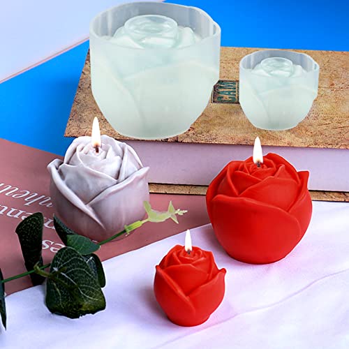 Zqysing 2Pack Rose Flower Candles Molds, 3D Rose Flower Silicone Molds For Diy Epoxy Resin Casting Soap Ice Cube And Craft Decoration #TOP4