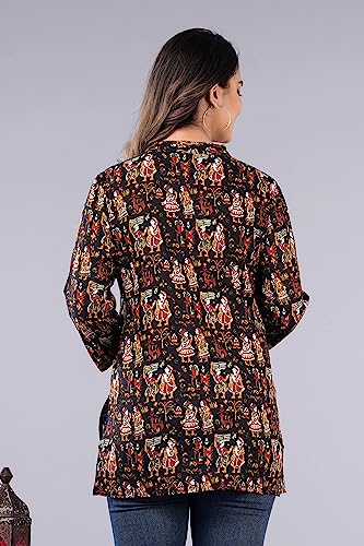 Image of Jikonet Women's Printed Rayon Straight Short Kurti