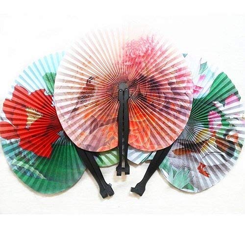 Shineweb® 3Pcs Foldable Chinese Oriental Floral Paper Hand Fans Wedding Table Favors #TOP11